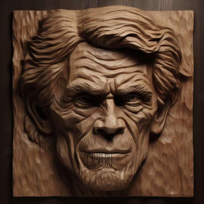 willem dafoe 3 stl model for CNC